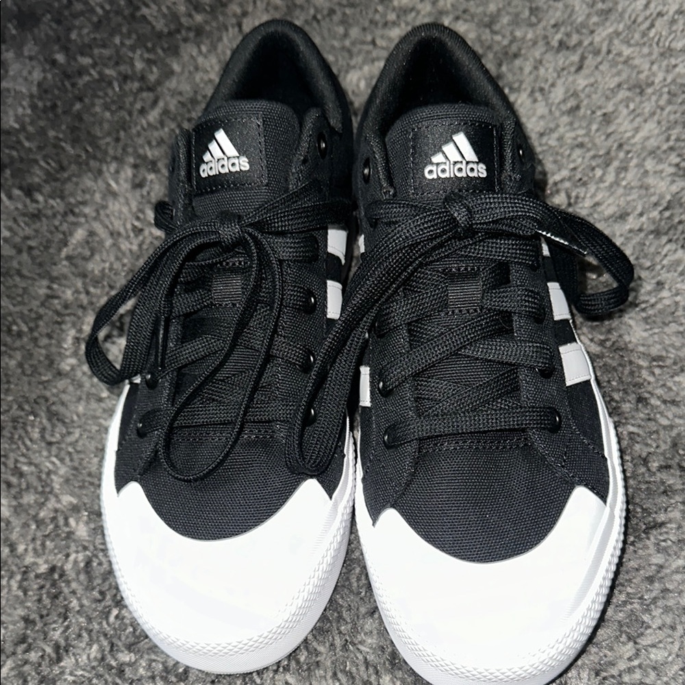 Adidas Black and White Platform Sneakers